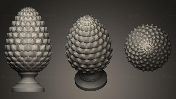 Geometric shapes (3D Pine Cone, SHPGM_0001) 3D models for cnc